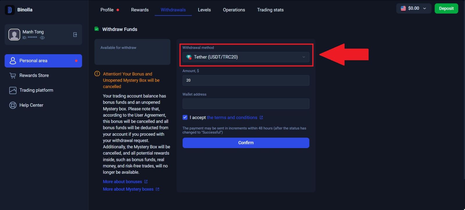 Cómo retirar dinero de Binolla en 2026: tutorial completo de retiro