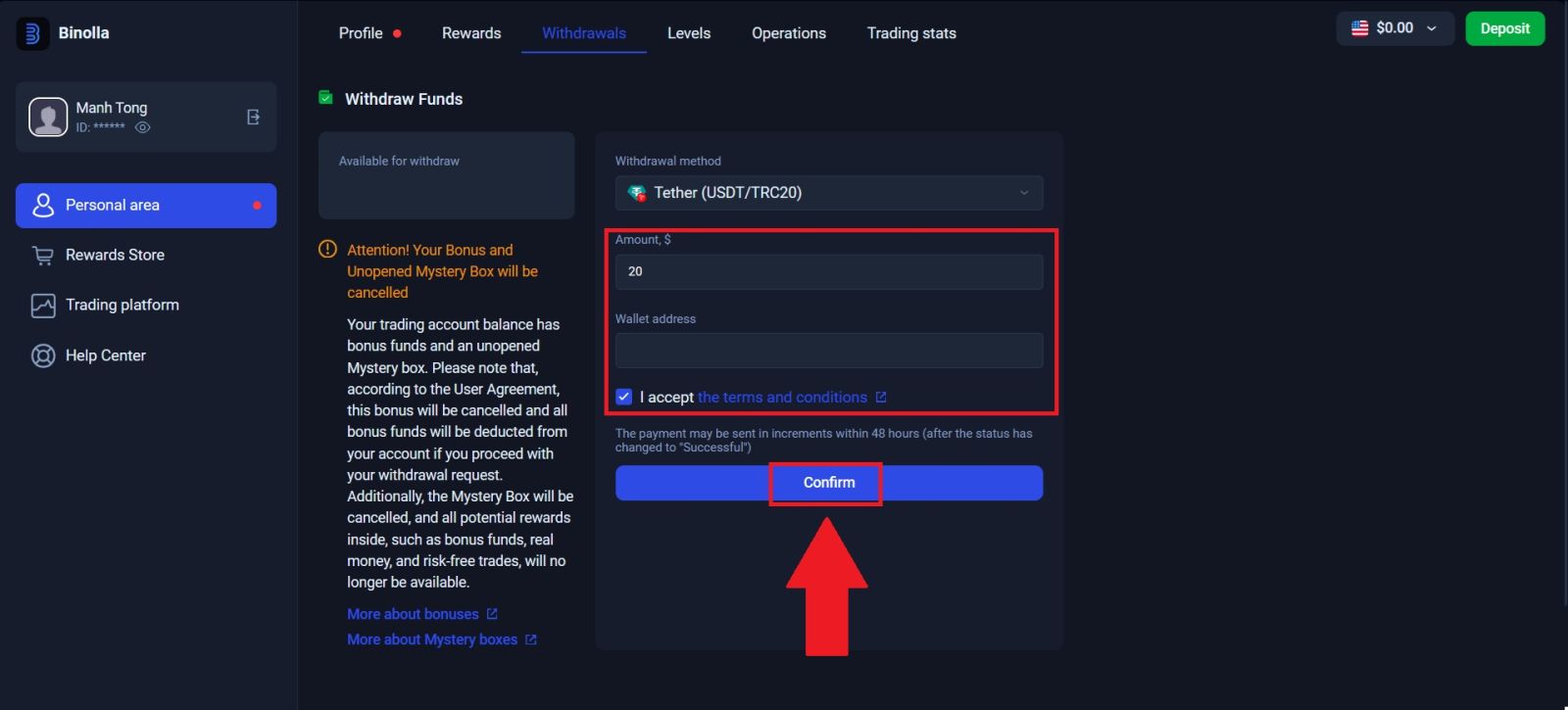Cómo retirar dinero de Binolla en 2026: tutorial completo de retiro